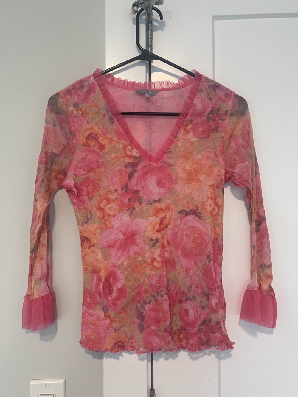 Per Una Floral Mesh Top